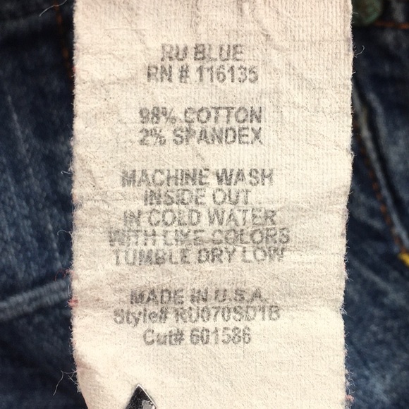 ➡️R U Blue Straight Leg Denim Jean Size 28x28” - Picture 5 of 12